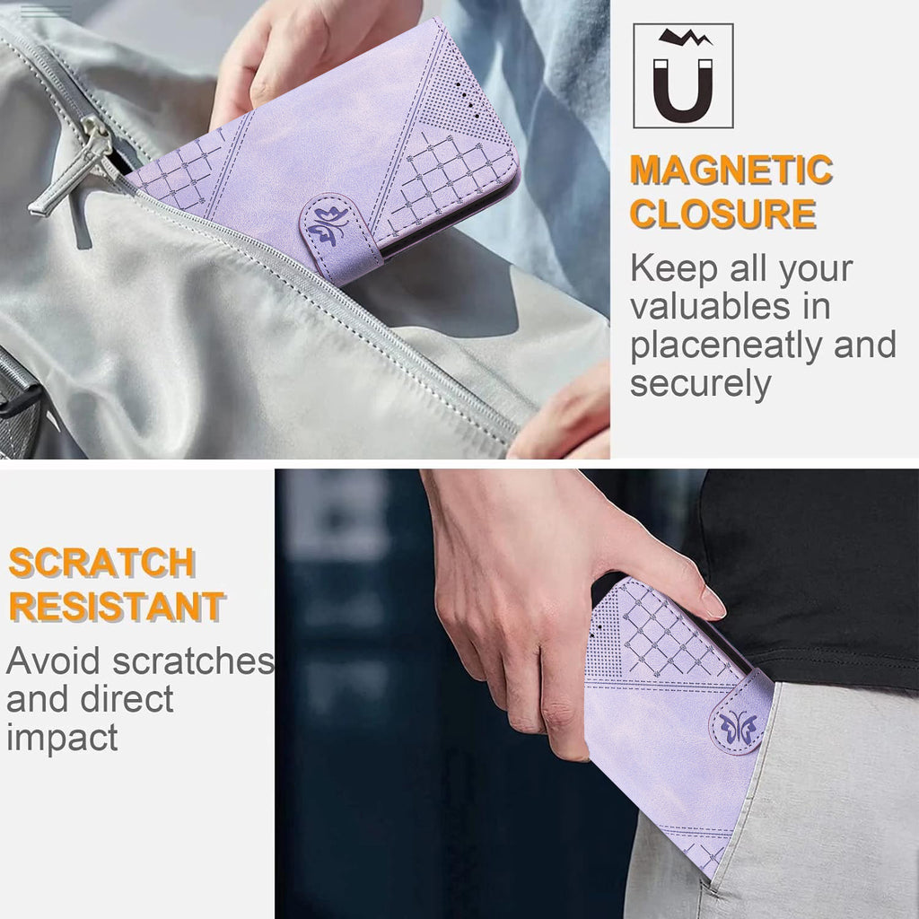 Étui portefeuille en cuir pour Honor X9d 5G / Honor X70 5G, motif papillon et fleur, avec dragonne