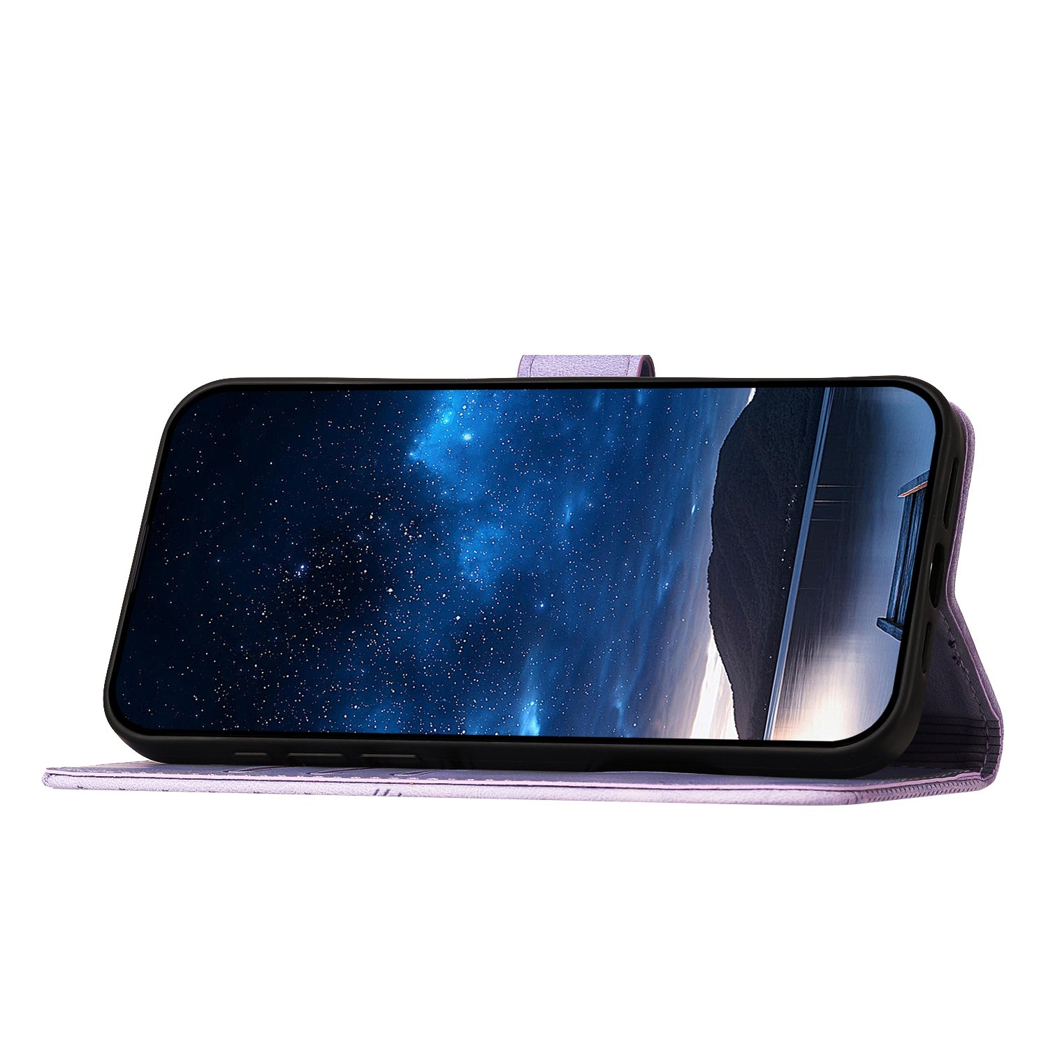 Étui portefeuille en cuir pour Honor X9d 5G / Honor X70 5G, motif papillon et fleur, avec dragonne