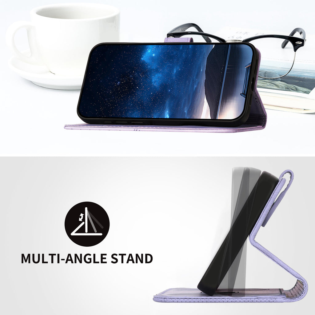 For Samsung Galaxy S26 Edge Leather Wallet Case Butterfly Flower Imprinted Phone Cover with Strap