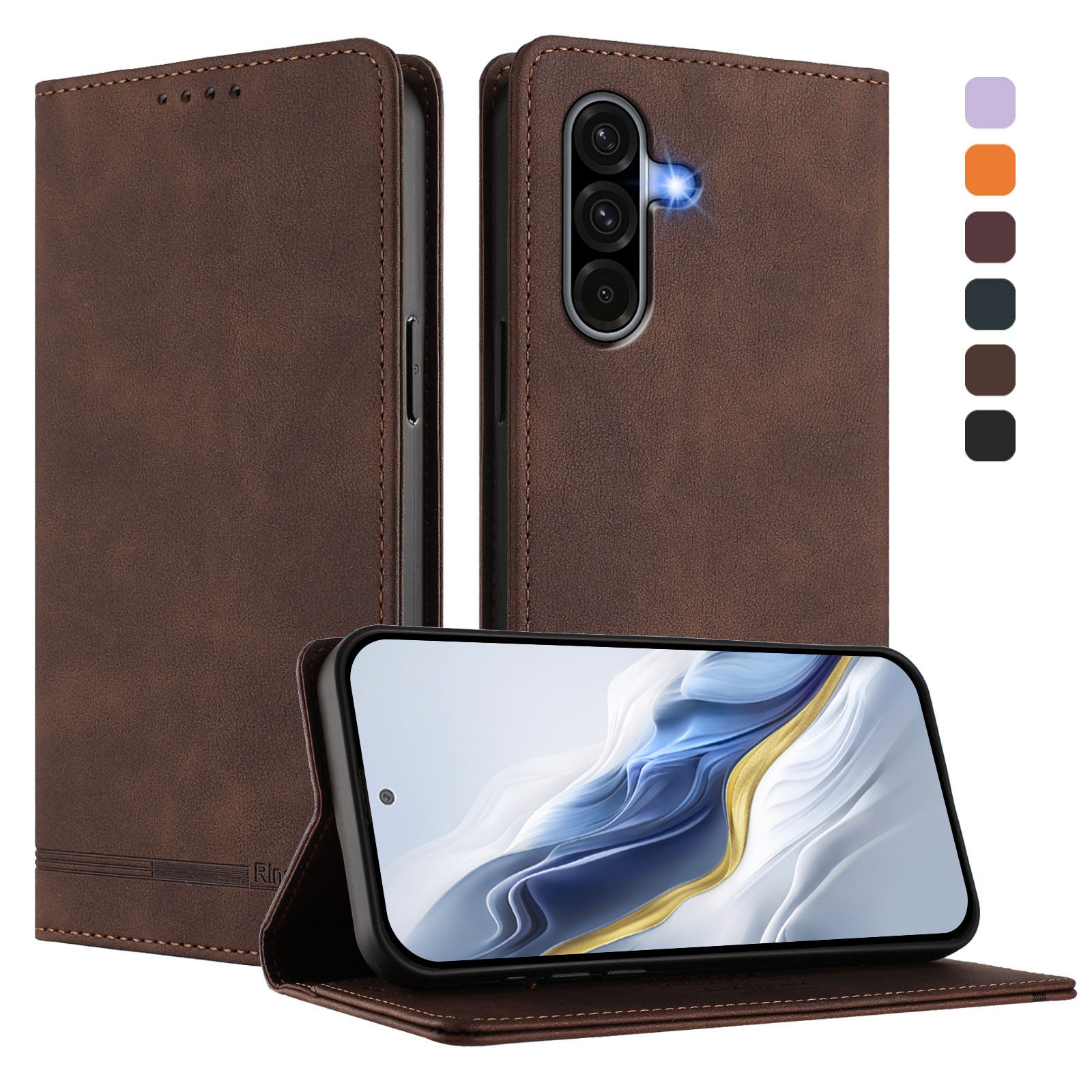 For Samsung Galaxy A36 5G Case RINACASIS RC23 RFID Blocking Wallet Stand PU Leather Phone Cover