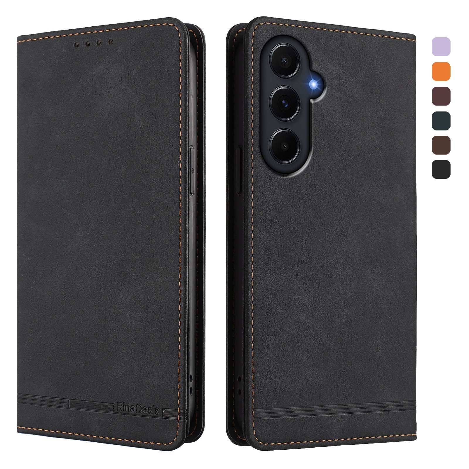 For Samsung Galaxy A55 5G Case RINACASIS RC23 RFID Blocking Wallet Stand PU Leather Phone Cover