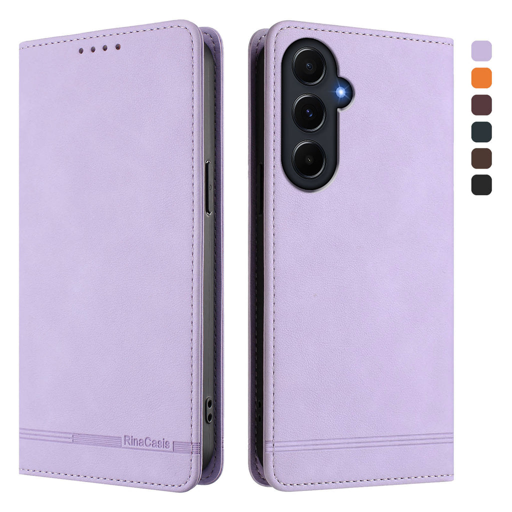For Samsung Galaxy A55 5G Case RINACASIS RC23 RFID Blocking Wallet Stand PU Leather Phone Cover