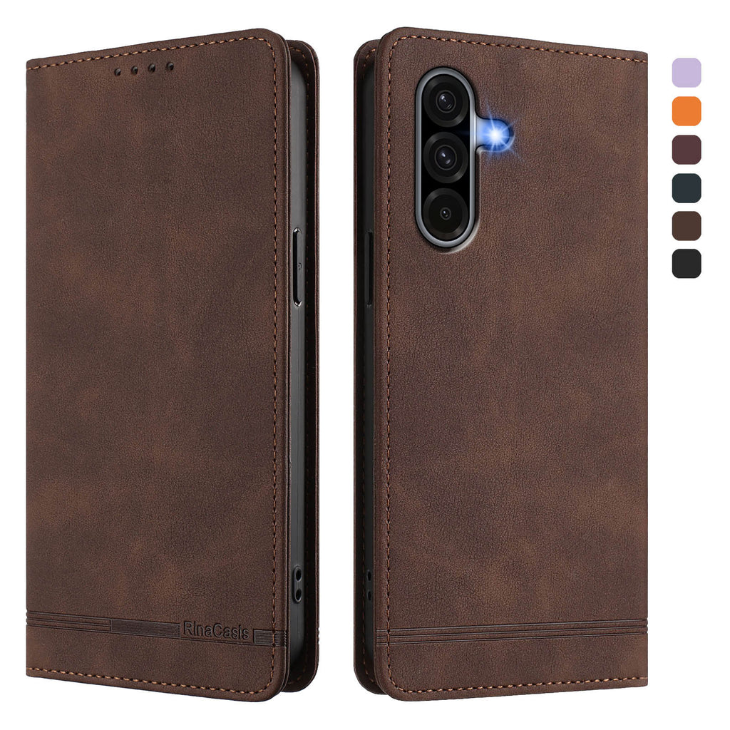 For Samsung Galaxy A56 5G Case RINACASIS RC23 RFID Blocking Wallet Stand PU Leather Phone Cover