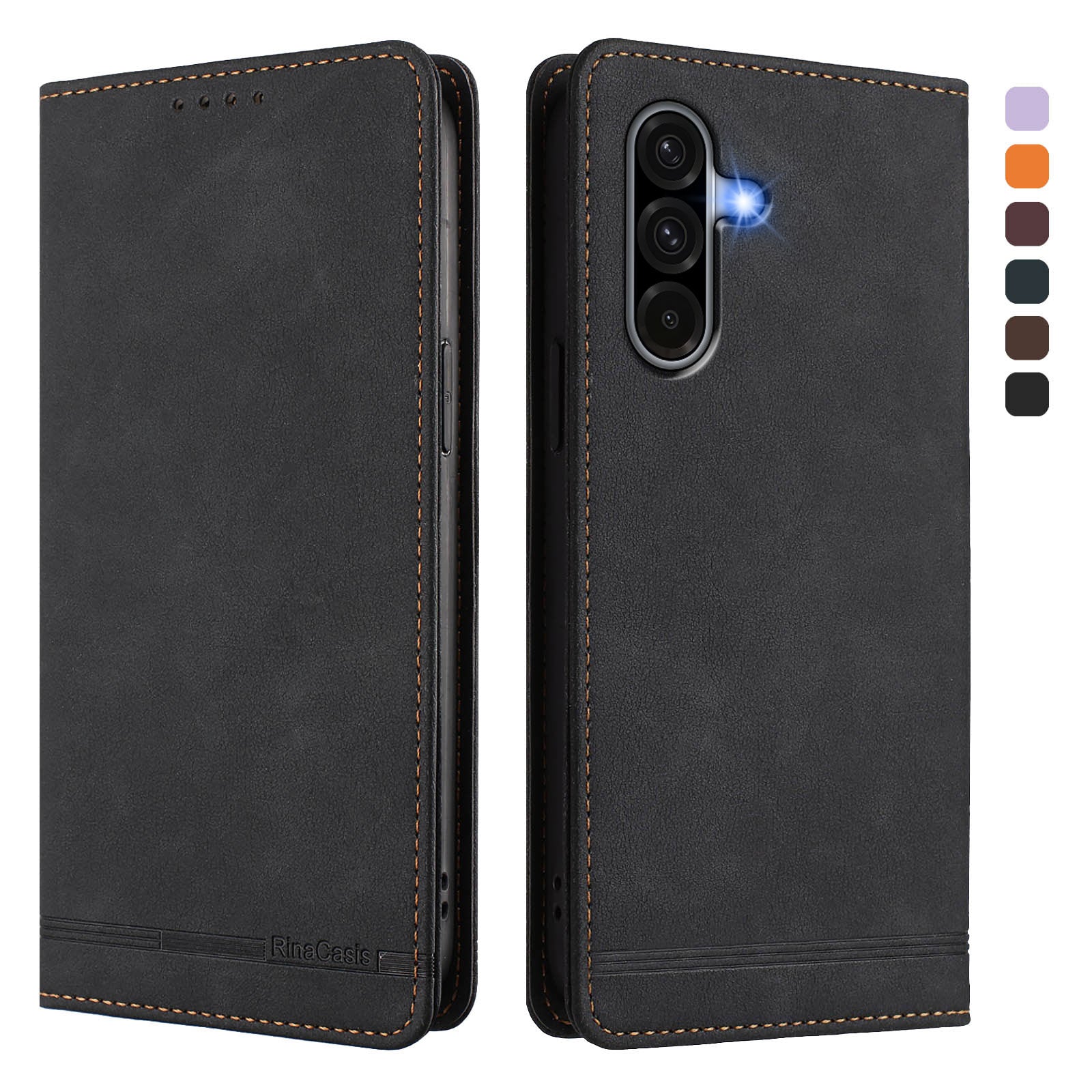 For Samsung Galaxy A56 5G Case RINACASIS RC23 RFID Blocking Wallet Stand PU Leather Phone Cover