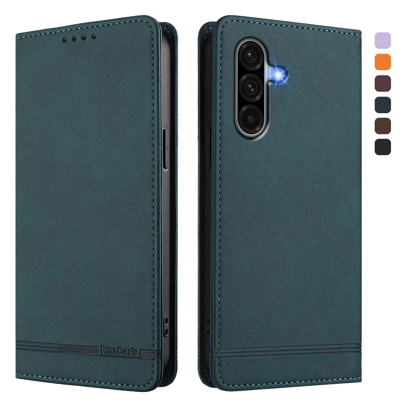 For Samsung Galaxy A56 5G Case RINACASIS RC23 RFID Blocking Wallet Stand PU Leather Phone Cover