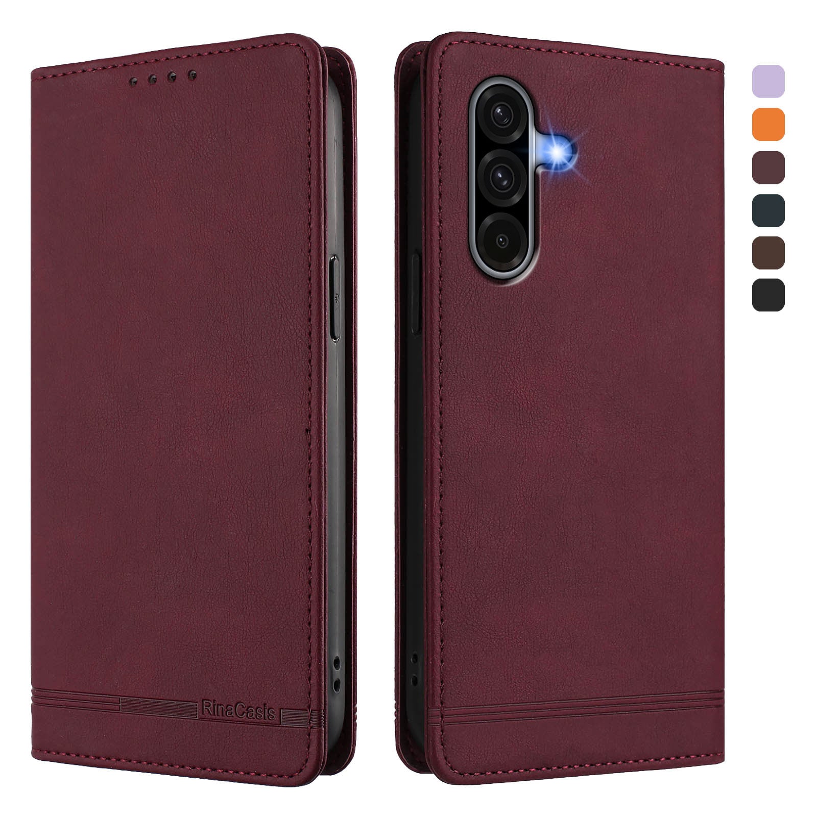 For Samsung Galaxy A56 5G Case RINACASIS RC23 RFID Blocking Wallet Stand PU Leather Phone Cover
