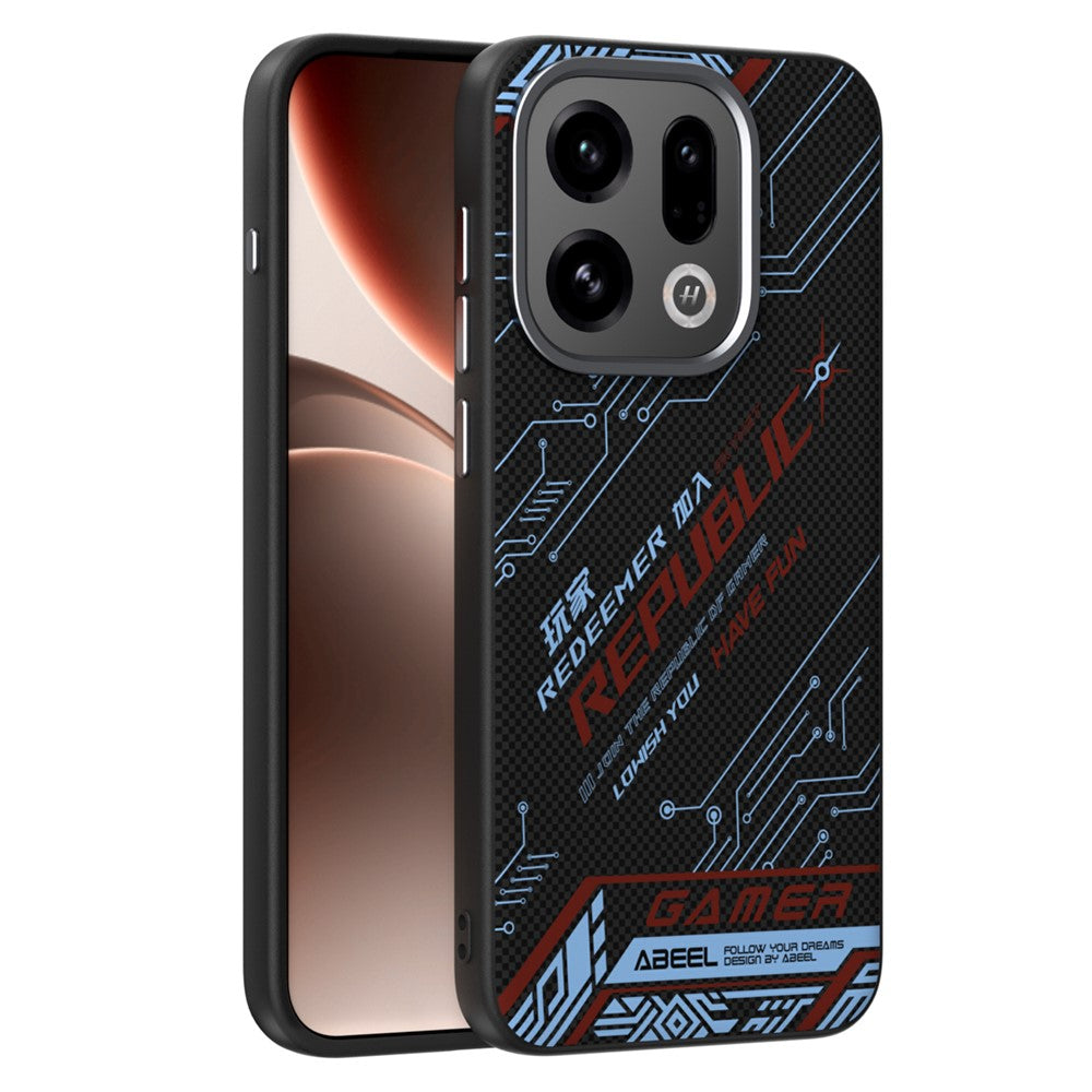 ABEEL For Oppo Find X9 5G Case Compatible with MagSafe Printed PC TPU Aluminum Alloy Leather Phone Cover