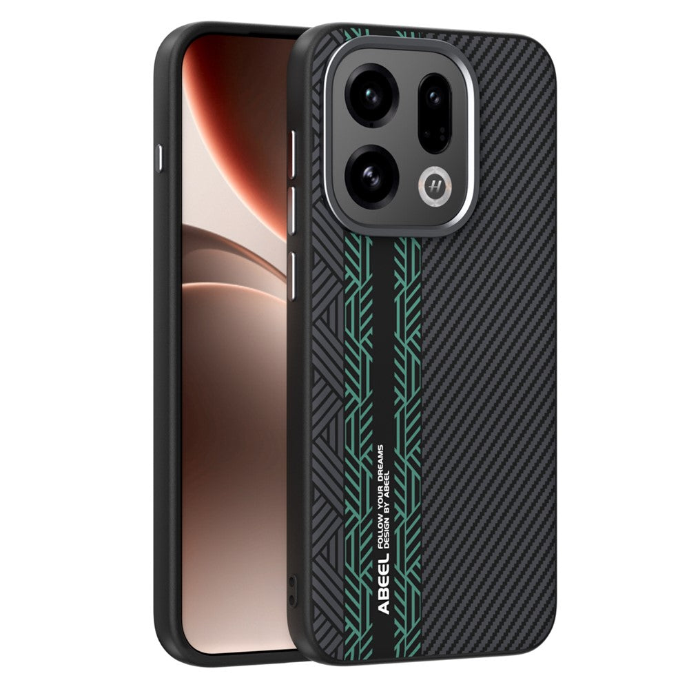 ABEEL For Oppo Find X9 5G Case PC + TPU + Aluminum Alloy + PU Leather Phone Cover Compatible with MagSafe