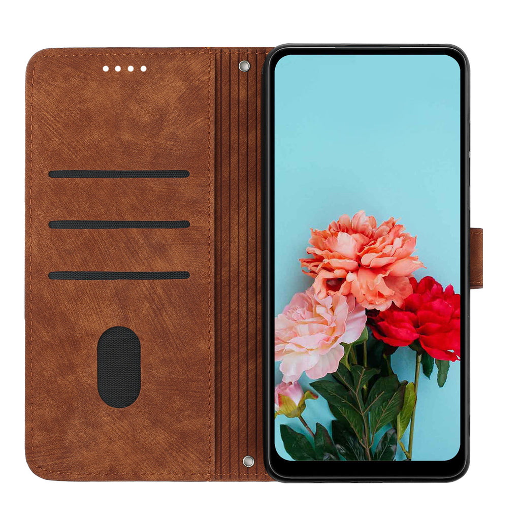 For vivo V60 Lite 4G / vivo V60 Lite 5G Stand Case Imprinted Lines Leather Phone Cover