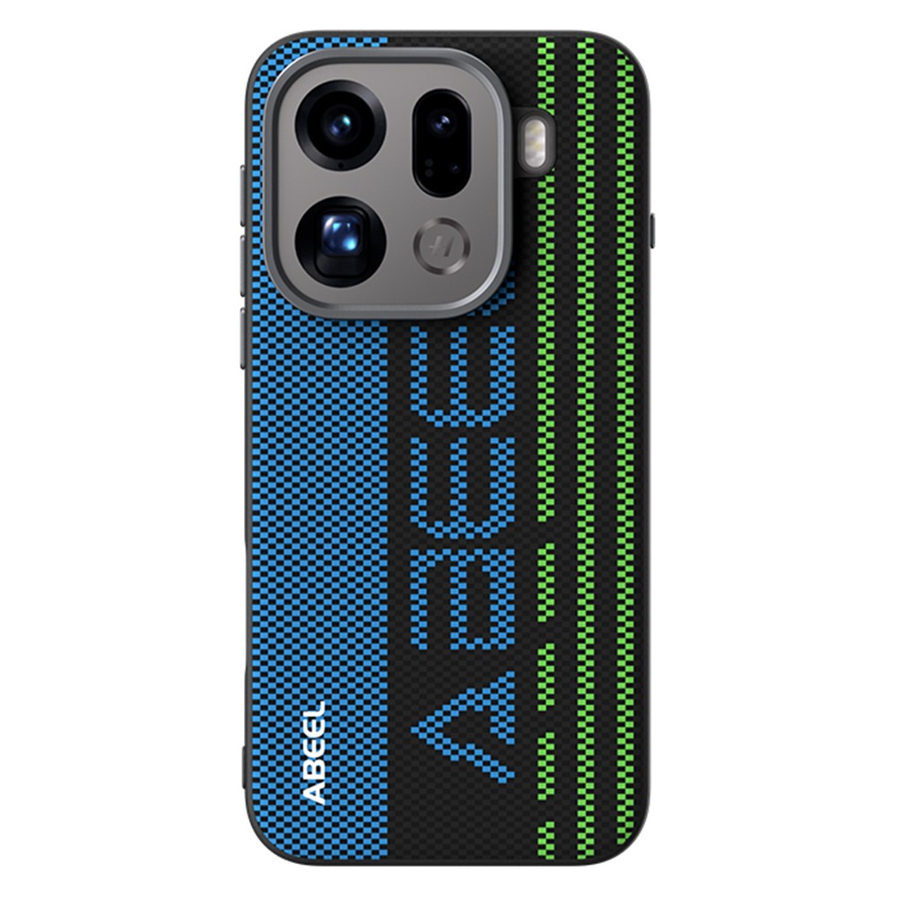 ABEEL For Oppo Find X9 Pro 5G Case Compatible with MagSafe Printed PC TPU Aluminum Alloy Leather Phone Cover