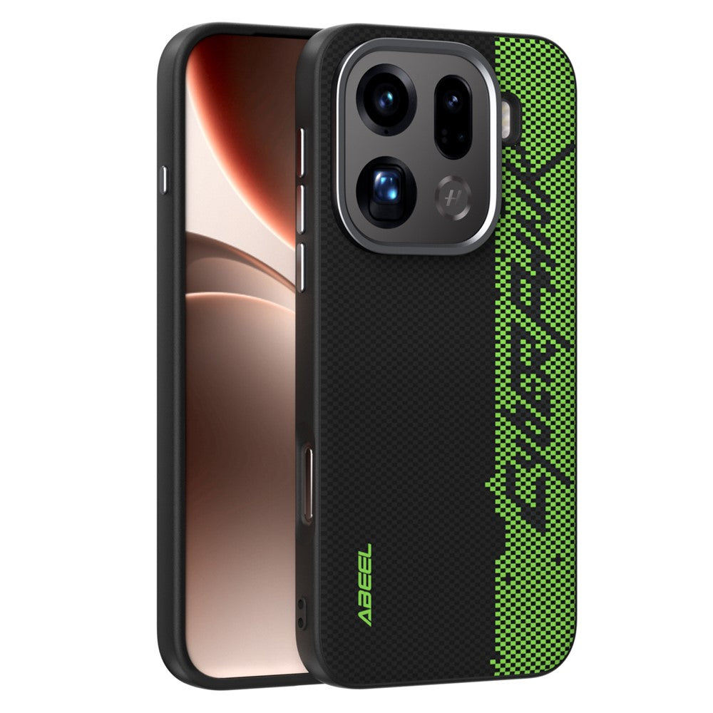 ABEEL For Oppo Find X9 Pro 5G Case Compatible with MagSafe Printed PC TPU Aluminum Alloy Leather Phone Cover