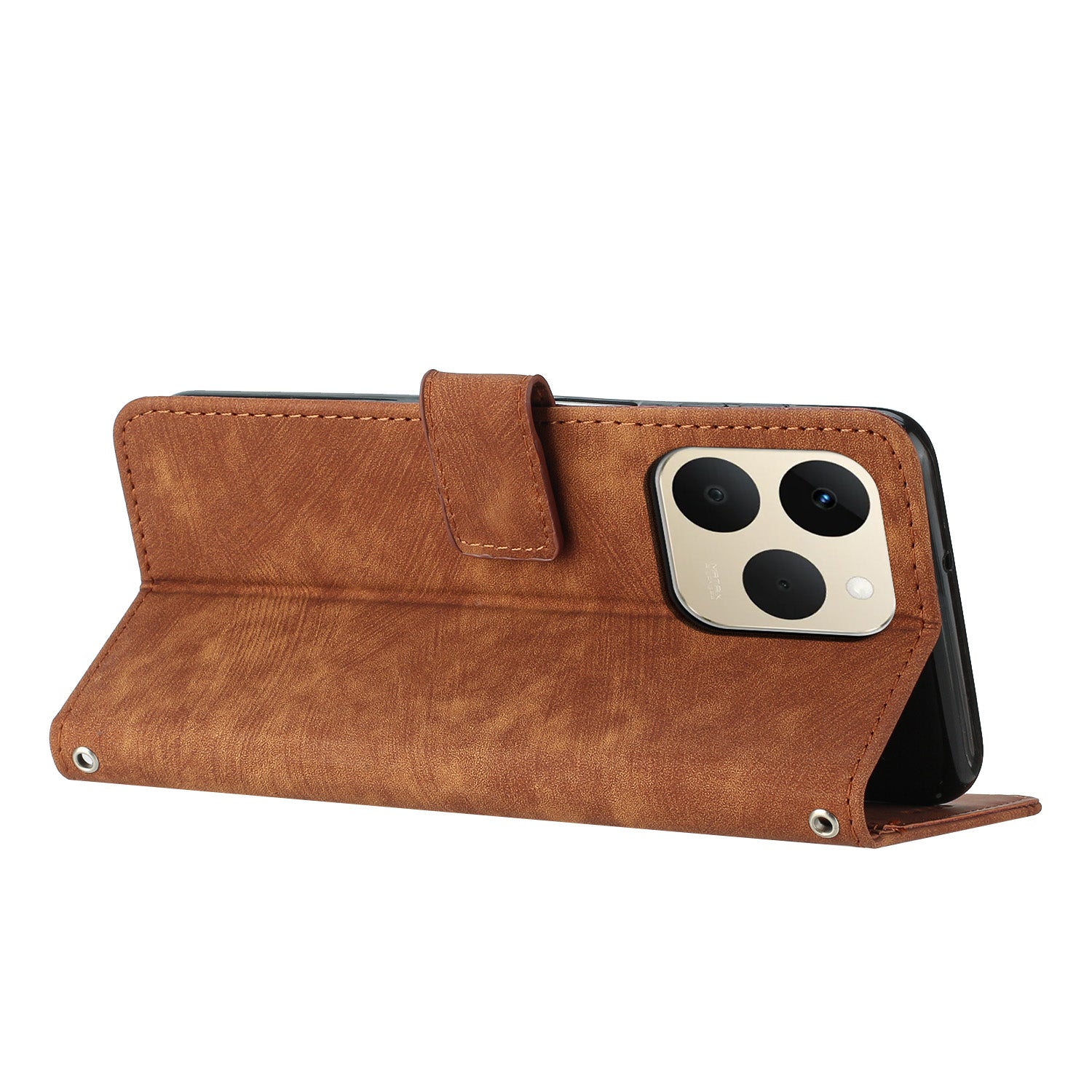 For Realme 15T 5G Stand Case Imprinted Lines Leather Phone Cover