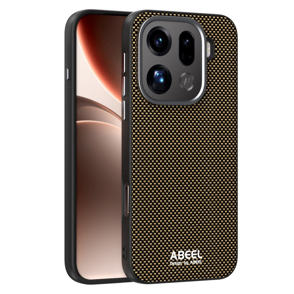 ABEEL For Oppo Find X9 Pro 5G Case Compatible with MagSafe Printed PC TPU Aluminum Alloy Leather Phone Cover