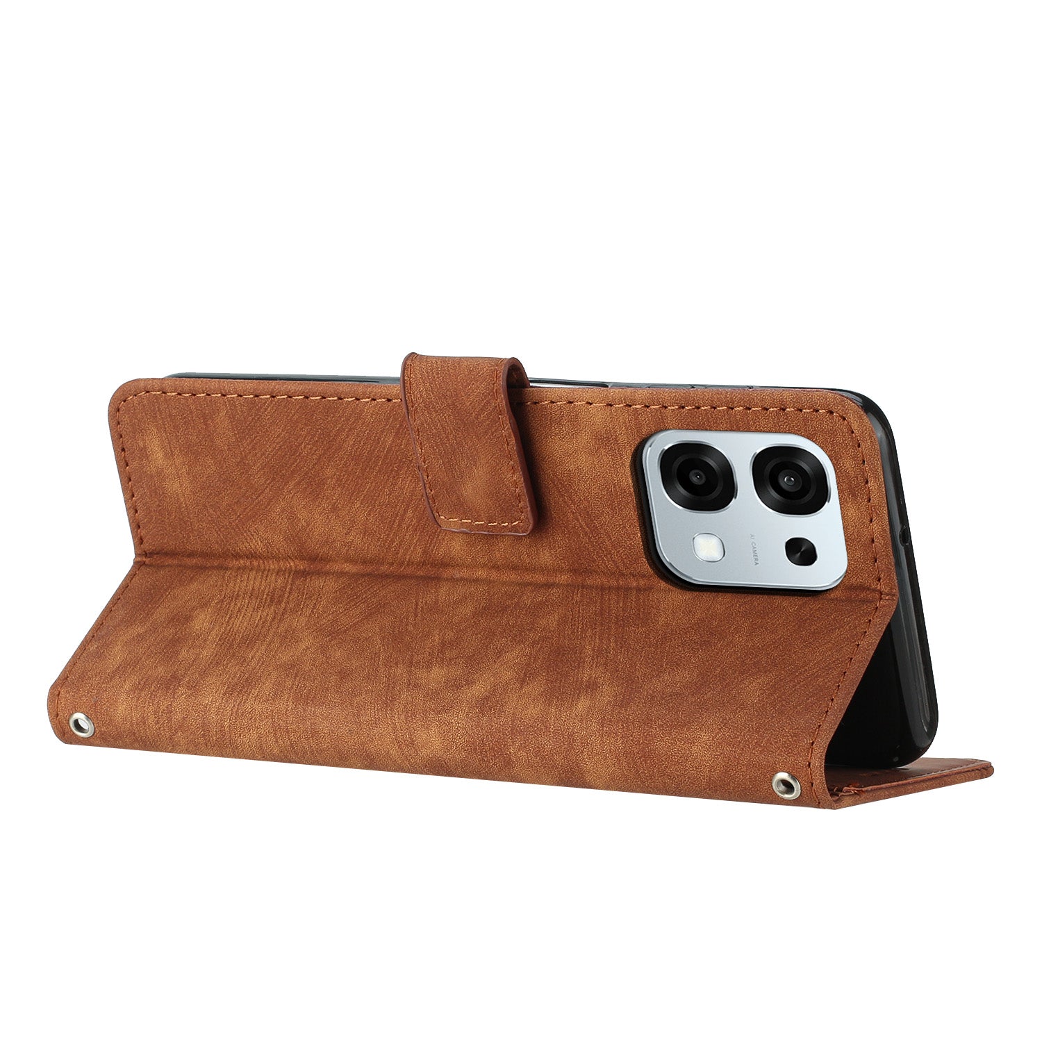 For Oppo A6 Pro 4G / Oppo A6 Pro 5G / Oppo F31 5G Stand Case Imprinted Lines Leather Phone Cover