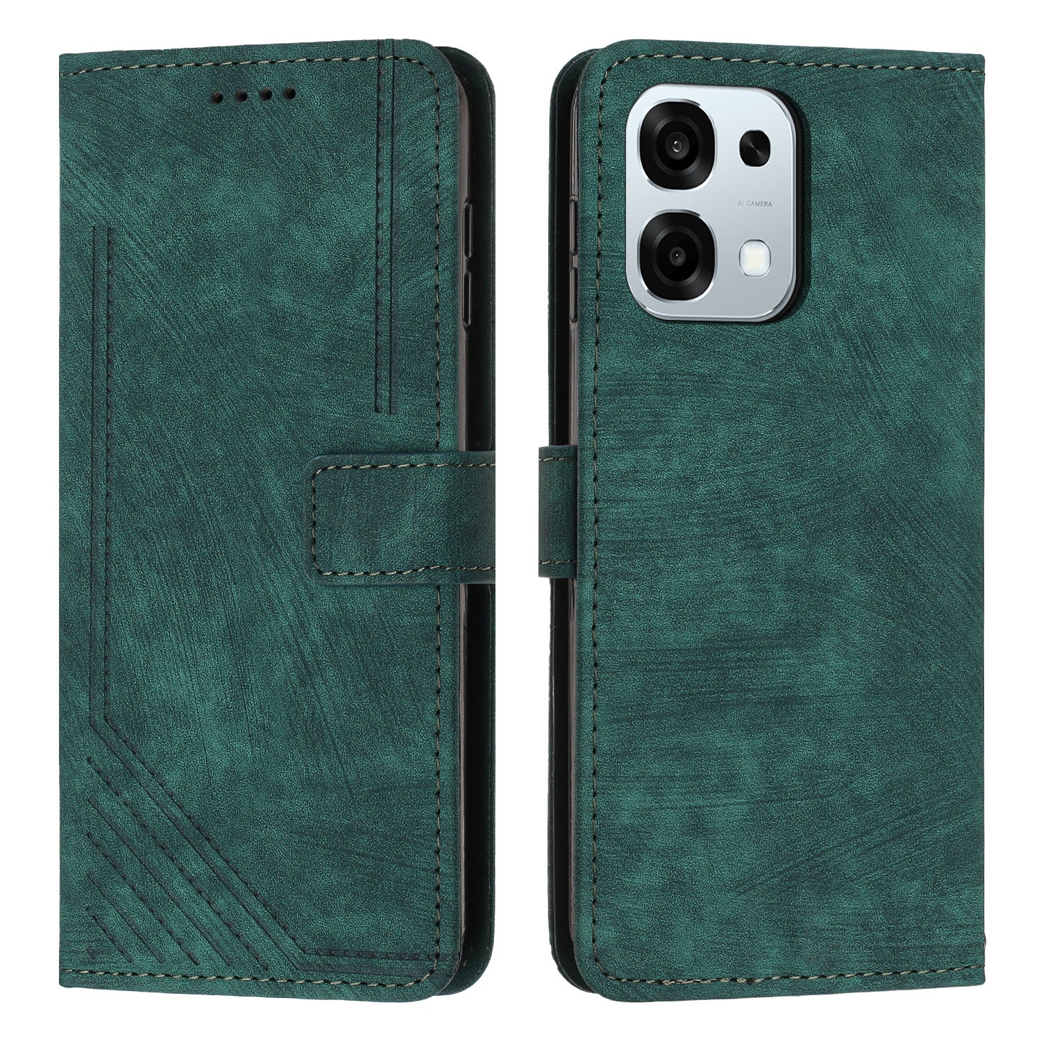 For Oppo A6 Pro 4G / Oppo A6 Pro 5G / Oppo F31 5G Stand Case Imprinted Lines Leather Phone Cover