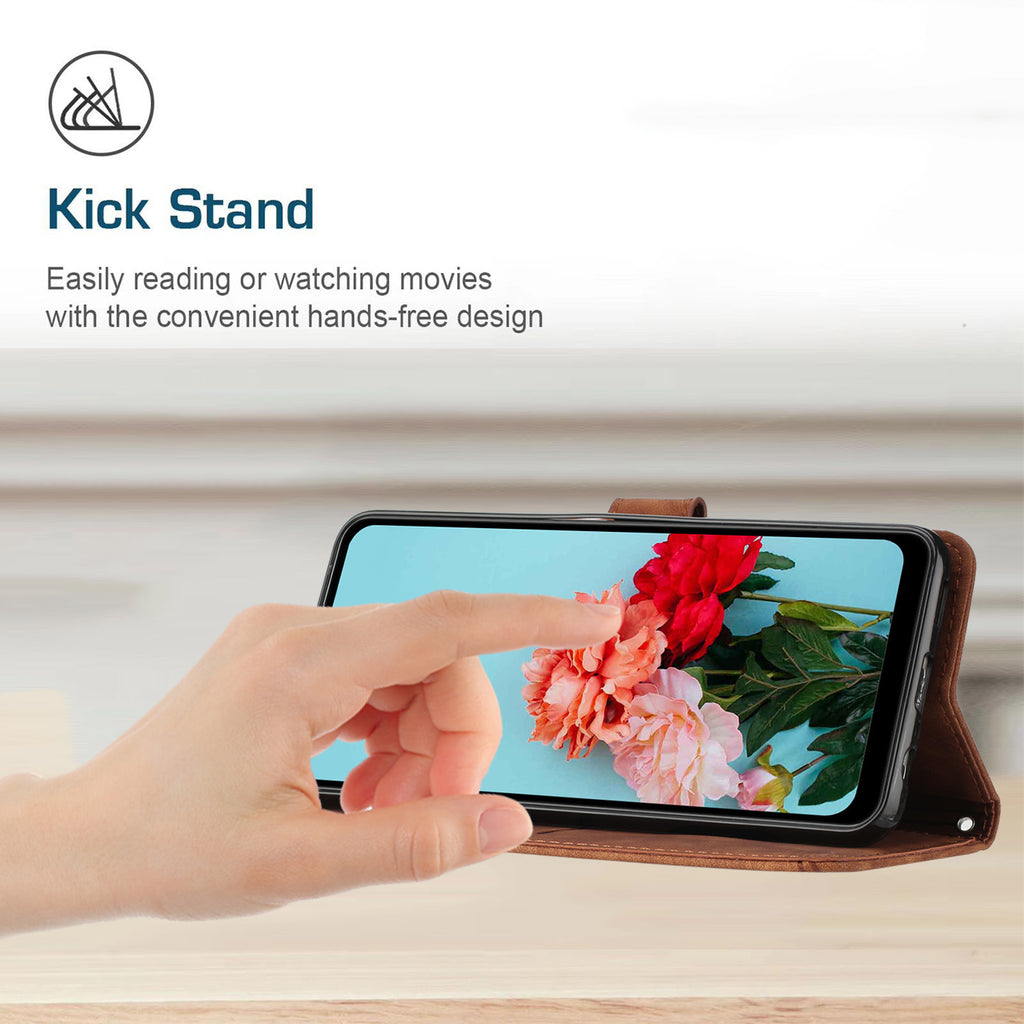 For vivo Y21d / vivo Y31 5G Stand Case Imprinted Lines Leather Phone Cover