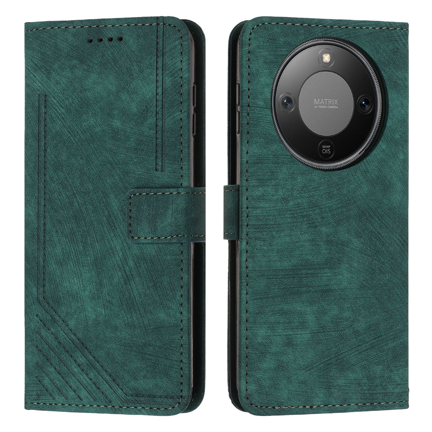 For Honor X70 5G / Honor X9d 5G Stand Case Imprinted Lines Leather Phone Cover