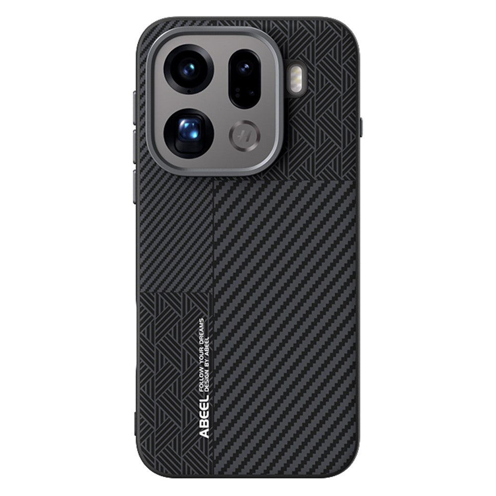 ABEEL For Oppo Find X9 Pro 5G Case PC + TPU + Aluminum Alloy + PU Leather Phone Cover Compatible with MagSafe