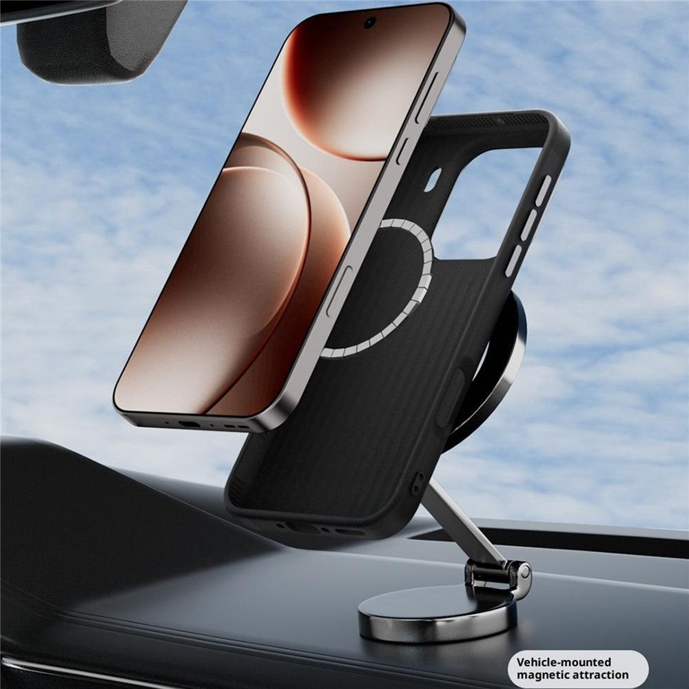 ABEEL For Oppo Find X9 Pro 5G Case PC + TPU + Aluminum Alloy + PU Leather Phone Cover Compatible with MagSafe