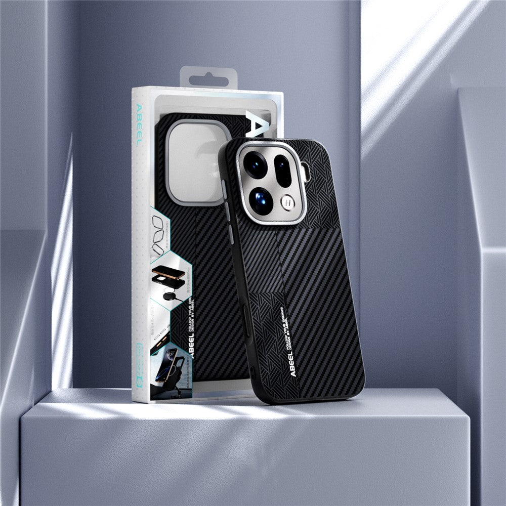 ABEEL For Oppo Find X9 Pro 5G Case PC + TPU + Aluminum Alloy + PU Leather Phone Cover Compatible with MagSafe