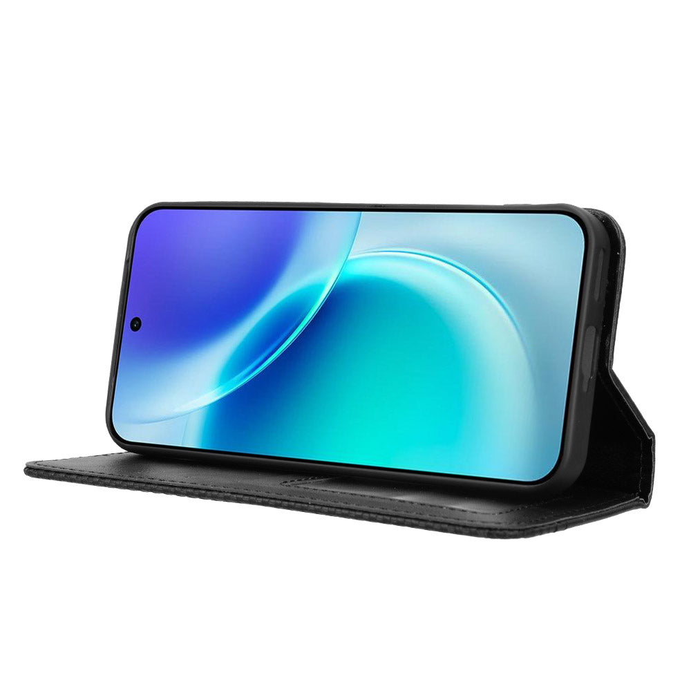 For vivo X300 5G Leather Case Wallet Stand Retro Texture Phone Cover