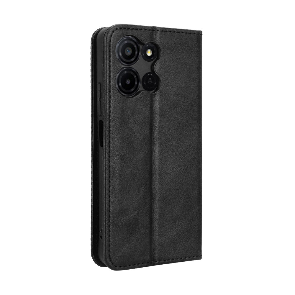 For TCL K32 5G / TCL K33 5G Leather Case Wallet Stand Retro Texture Phone Cover