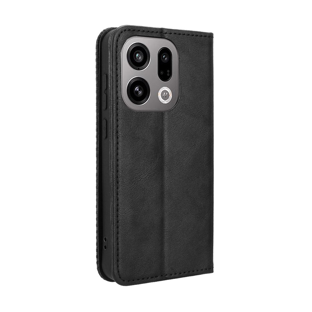 For Oppo Find X9 5G Leather Case Wallet Stand Retro Texture Phone Cover
