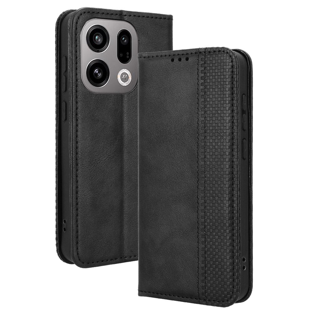 For Oppo Find X9 5G Leather Case Wallet Stand Retro Texture Phone Cover