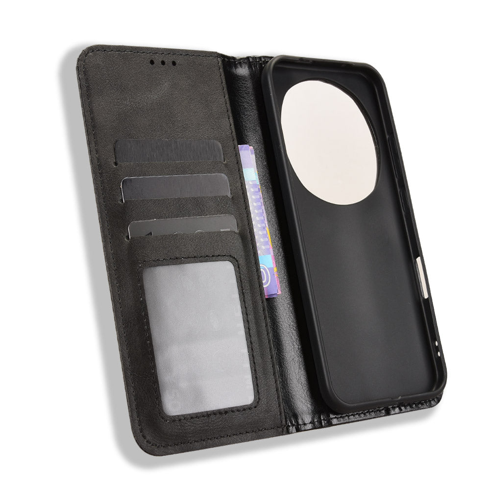 For Honor Magic8 5G Leather Case Wallet Stand Retro Texture Phone Cover