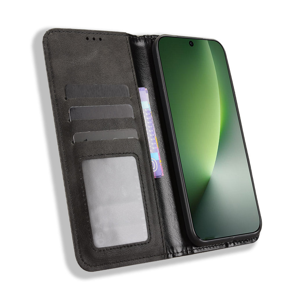 For Honor Magic8 5G Leather Case Wallet Stand Retro Texture Phone Cover