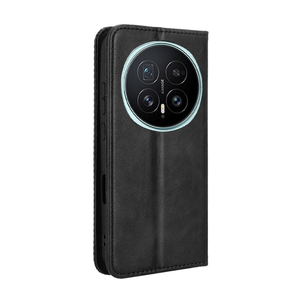 For Honor Magic8 5G Leather Case Wallet Stand Retro Texture Phone Cover