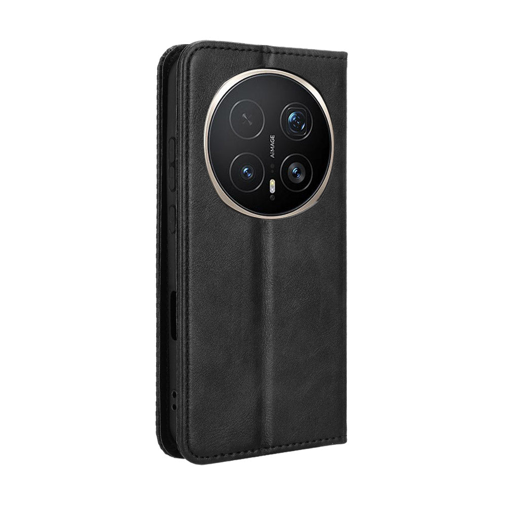 For Honor Magic8 Pro 5G Leather Case Wallet Stand Retro Texture Phone Cover