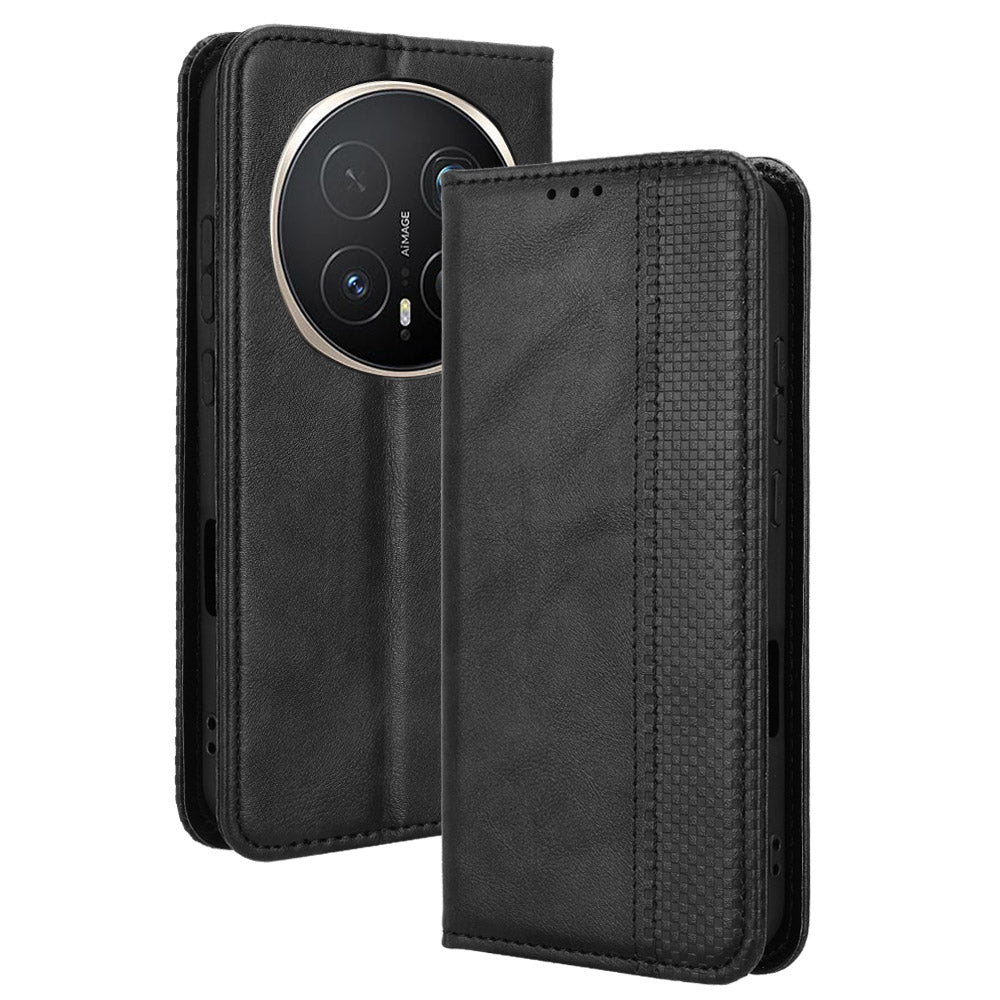 For Honor Magic8 Pro 5G Leather Case Wallet Stand Retro Texture Phone Cover