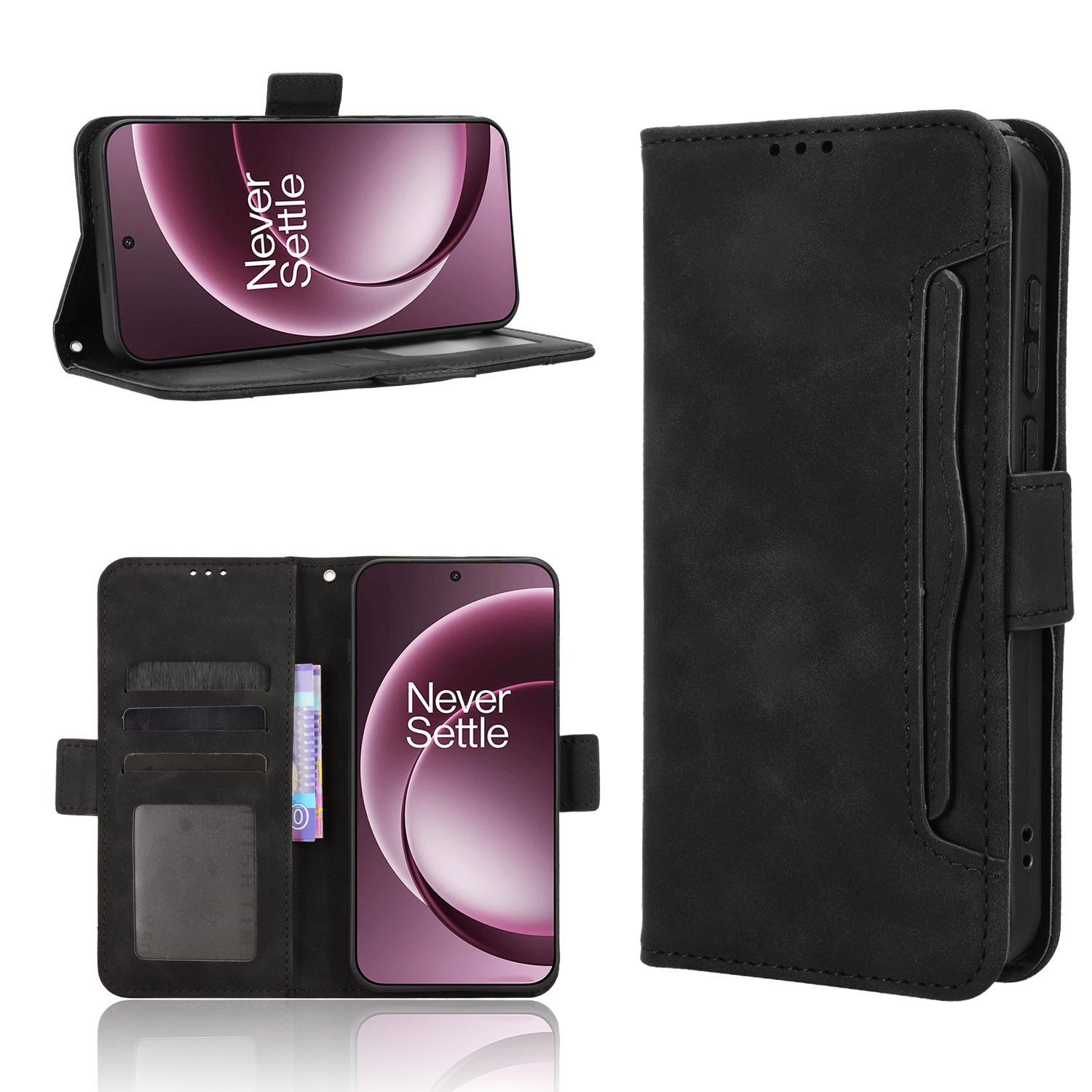 For OnePlus 15 5G Leather Case Phone Wallet Cover with Multiple Card Slots