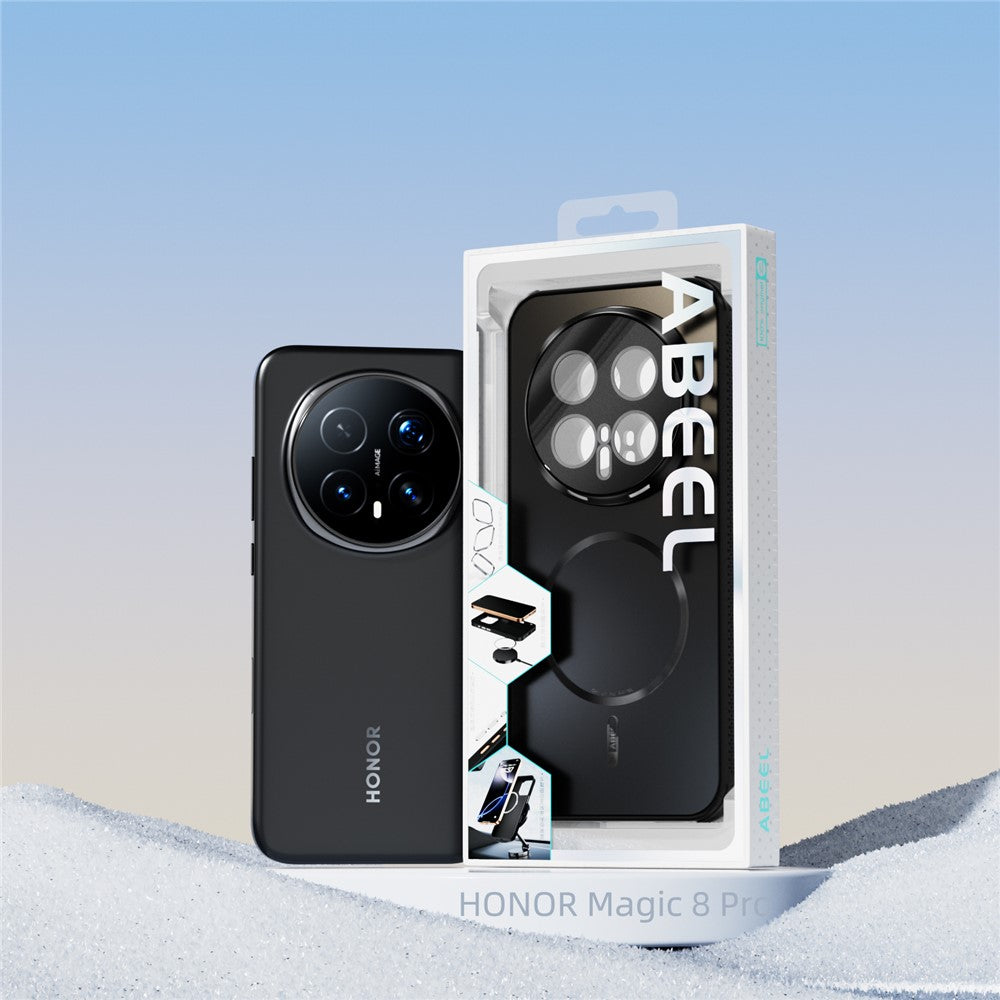 ABEEL For Honor Magic8 Pro 5G Case Compatible with MagSafe TPU PC Cooling Matte Phone Back Cover with Lens Film