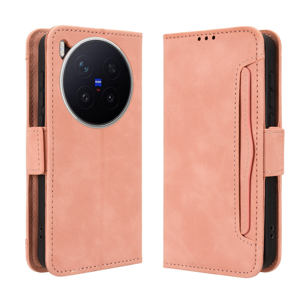 Funda tipo cartera de piel para vivo X300 Pro 5G con múltiples ranuras para tarjetas 