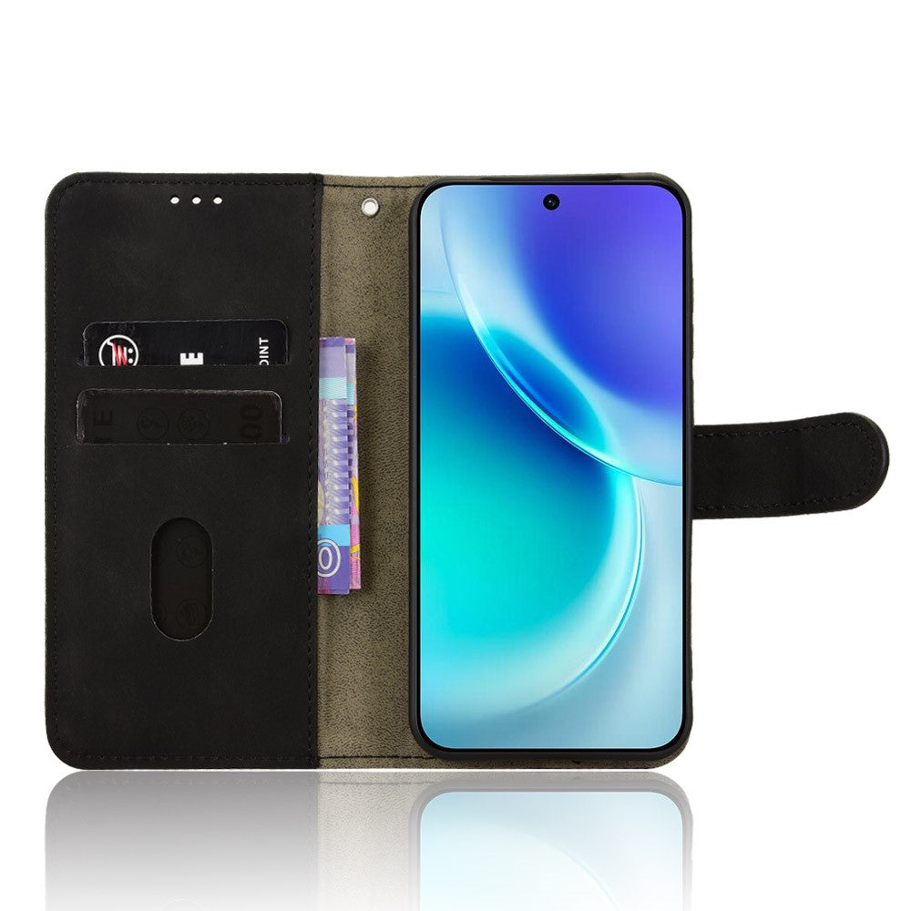 For vivo X300 5G Leather Case Skin Feel Anti Drop Wallet Flip Phone Cover