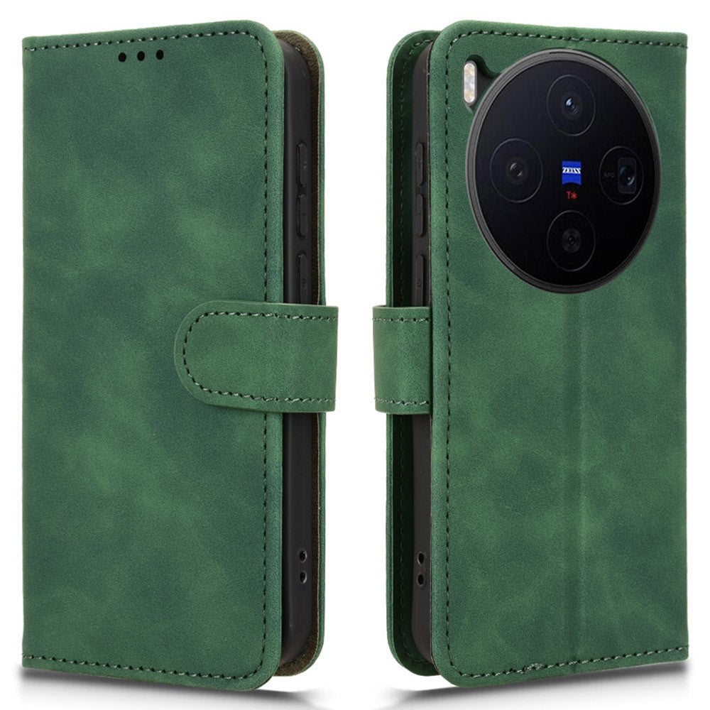 For vivo X300 5G Leather Case Skin Feel Anti Drop Wallet Flip Phone Cover