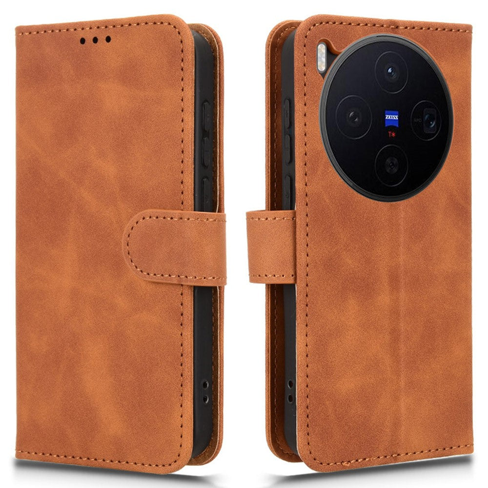 For vivo X300 5G Leather Case Skin Feel Anti Drop Wallet Flip Phone Cover