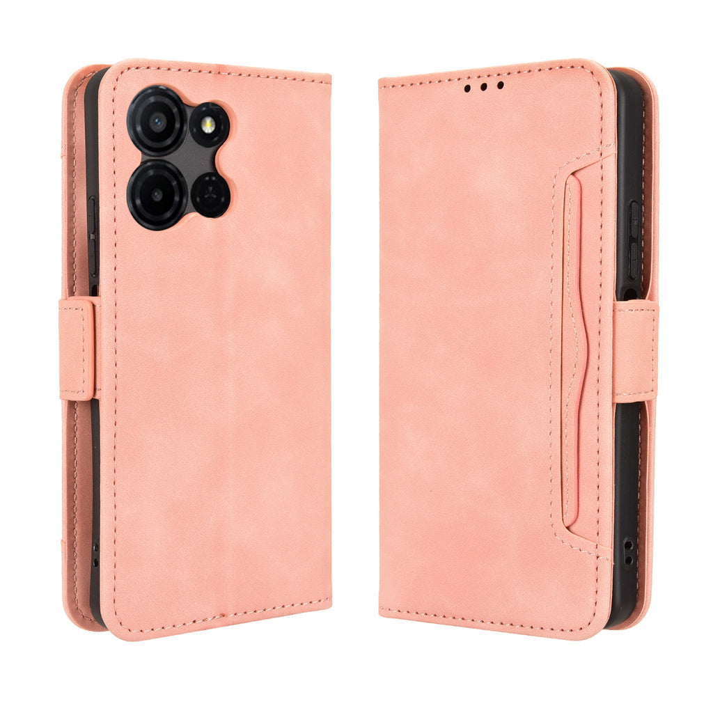 Funda tipo cartera de piel para teléfono TCL K32 5G / TCL K33 5G con múltiples ranuras para tarjetas 