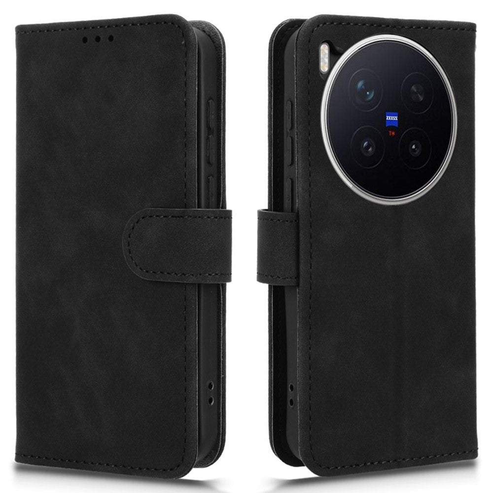 For vivo X300 Pro 5G Leather Case Skin Feel Anti Drop Wallet Flip Phone Cover