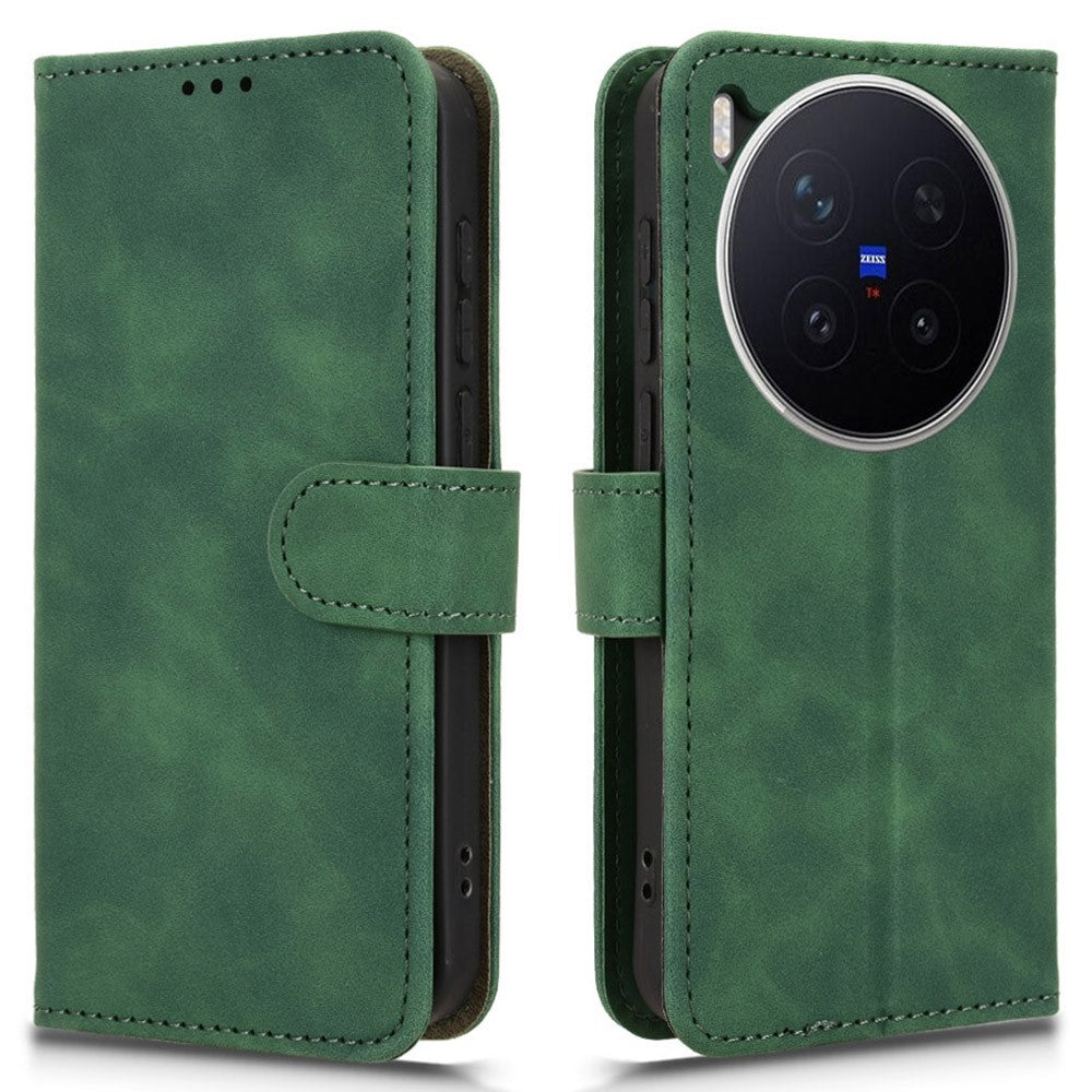 For vivo X300 Pro 5G Leather Case Skin Feel Anti Drop Wallet Flip Phone Cover