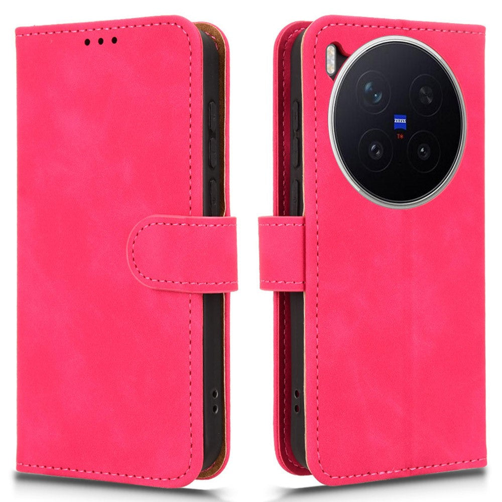 For vivo X300 Pro 5G Leather Case Skin Feel Anti Drop Wallet Flip Phone Cover