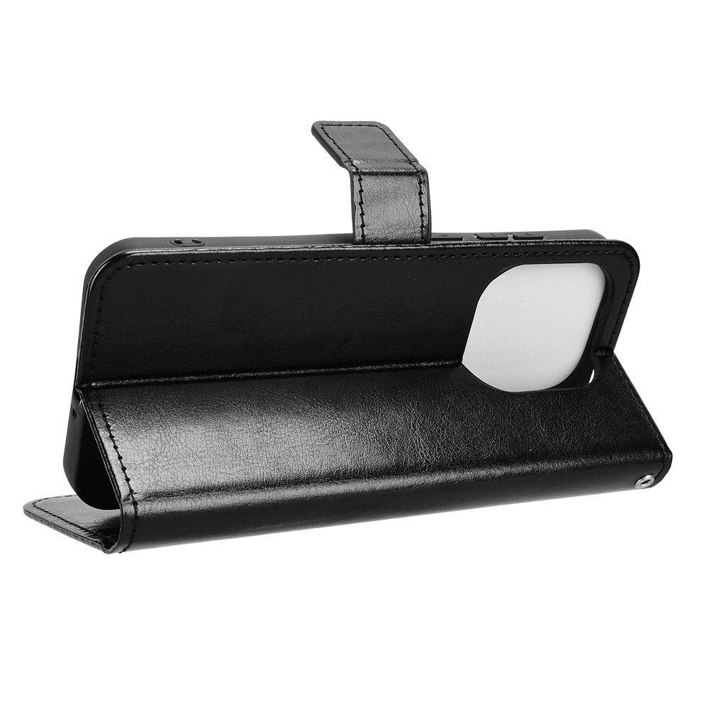 For OnePlus 15 5G PU Leather Case with Strap Crazy Horse Texture Phone Wallet Cover