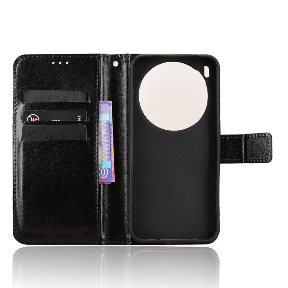 For vivo X300 Pro 5G PU Leather Case with Strap Crazy Horse Texture Phone Wallet Cover