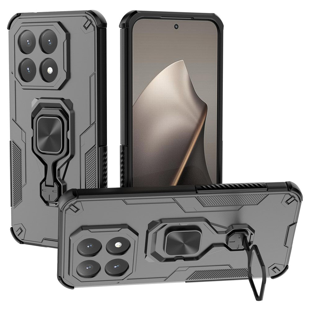 For Xiaomi 15T Case Rotatable Ring Kickstand PC + TPU Shockproof Phone Cover