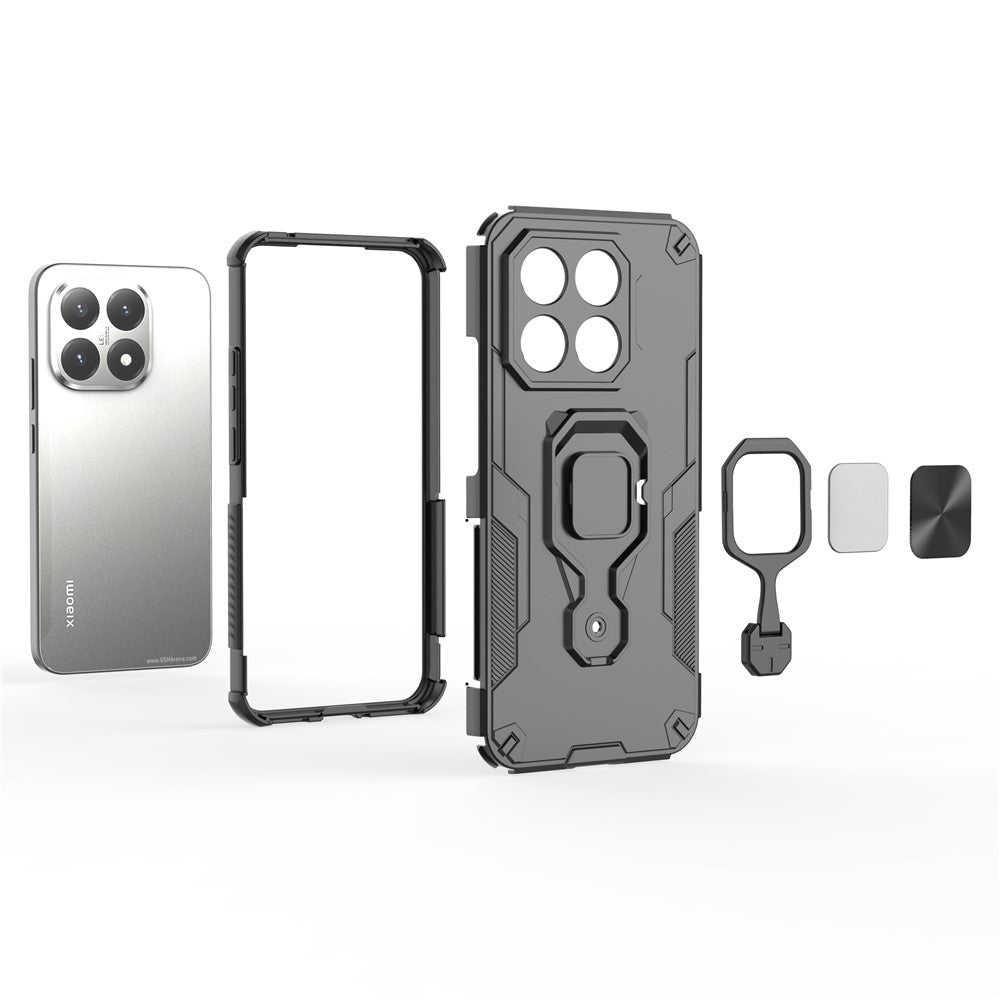 For Xiaomi 15T Case Rotatable Ring Kickstand PC + TPU Shockproof Phone Cover