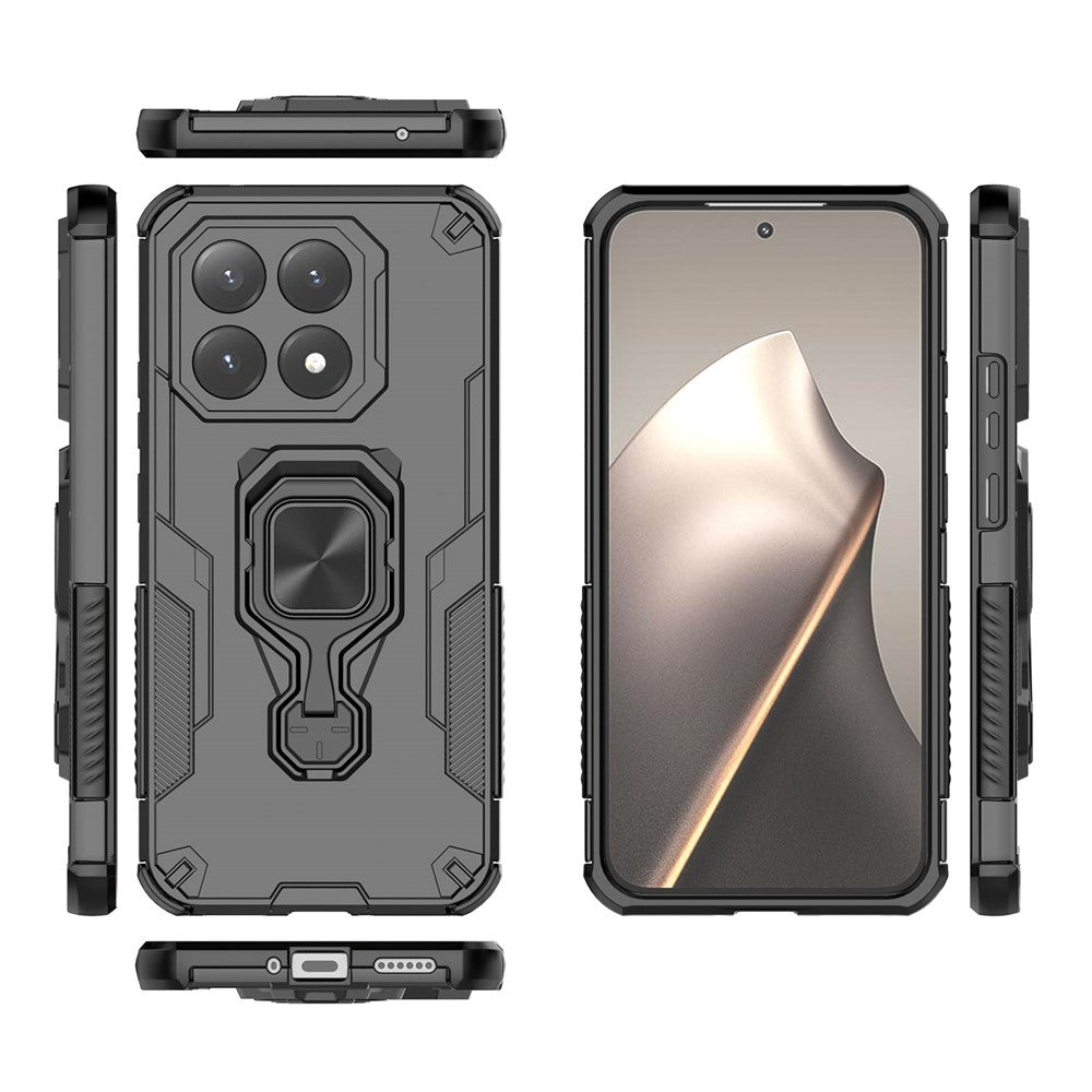 For Xiaomi 15T Case Rotatable Ring Kickstand PC + TPU Shockproof Phone Cover