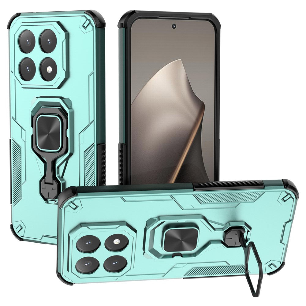 For Xiaomi 15T Case Rotatable Ring Kickstand PC + TPU Shockproof Phone Cover