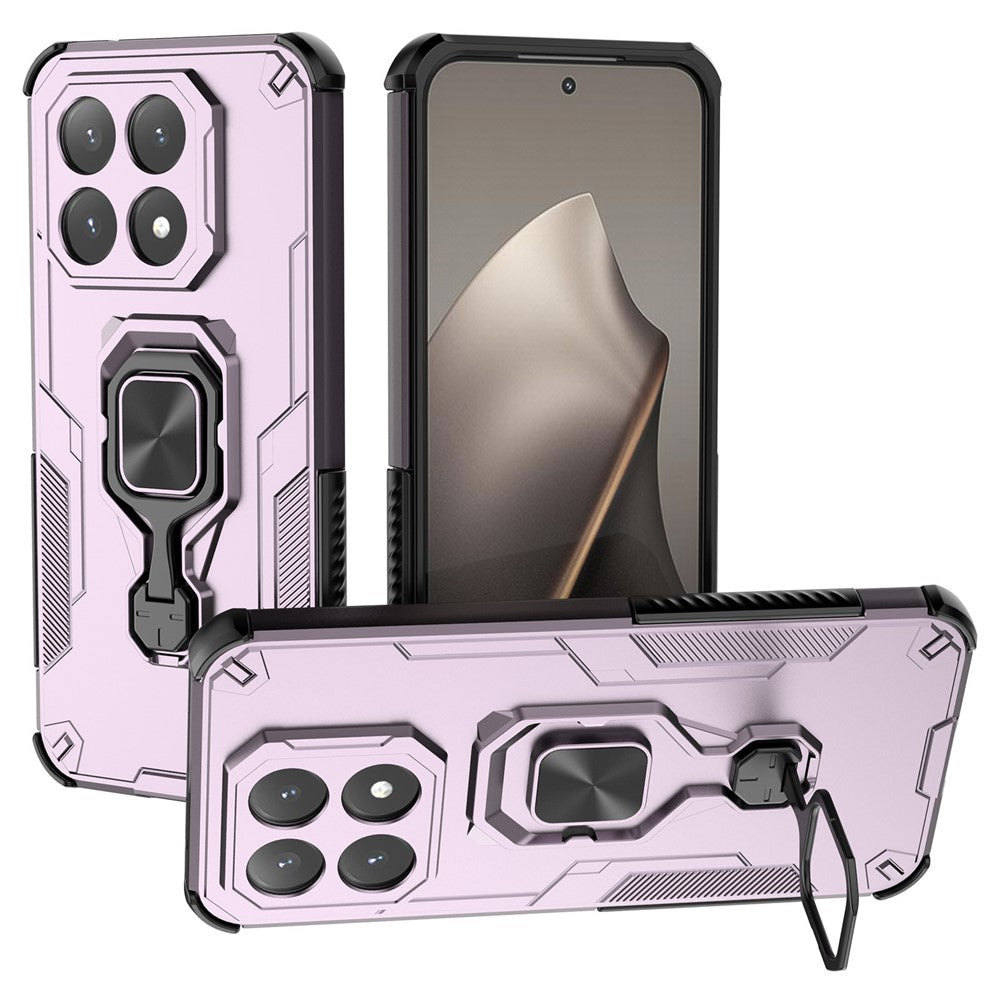 For Xiaomi 15T Case Rotatable Ring Kickstand PC + TPU Shockproof Phone Cover